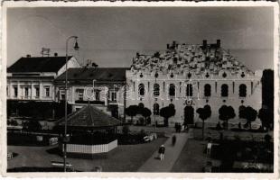 1941 Máramarossziget, Sighet, Sighetu Marmatiei; Fő tér, leány iskola, bank / Liceul de fete Domnita Ileana / main square, girl school, shops, bank