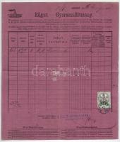 1878 Vác- Pest DDSG fuvarlevél hajó bélyegzővel / DDSG bill of freight