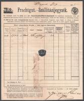 1876 Vác-Pest DDSG (Első Dunagőzhajózási Tárasaság) fuvarlevél / DDSG bill of freight.