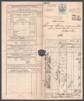 1876 Vác-Pest DDSG (Első Dunagőzhajózási Tárasaság) fuvarlevél / DDSG bill of freight