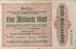 Német Birodalom/Weimari Köztársaság/Stollberg 1923.10.12. 1000.000.000M T:III