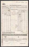 1867 DDSG (Első Dunagőzhajózási Tárasaság) fuvarlevél / DDSG bill of freight.
