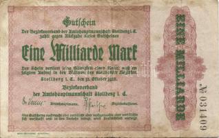 Német Birodalom/Weimari Köztársaság/Stollberg 1923.10.12. 1000.000.000M T:III