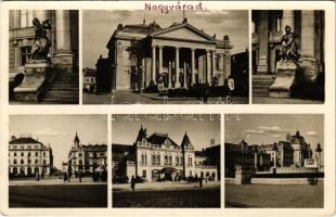 Nagyvárad, Oradea; színház és szobrok / theatre and statues (EK)