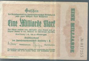 Német Birodalom/Weimari Köztársaság/Stollberg 1923.10.12. 1000.000.000M T:III