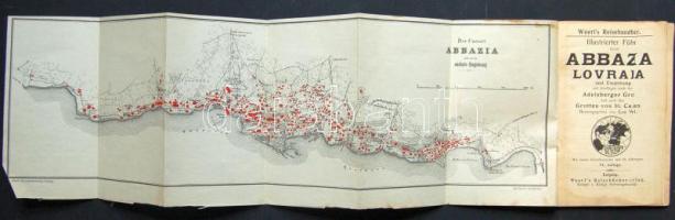 cca 1910 Abbazia útikönyv térképpel (borító hiányzik) / Opatija turist-guide with map (cover missing)