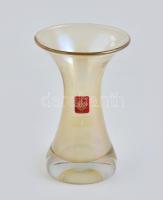 Német üveg váza, hibátlan, jelzett, m: 15 cm