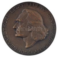 1956. Nemzetközi Liszt Ferenc zongoraverseny 1956 / Budapest 1956 kétoldalas bronz emlékérem (88mm) T:1-
