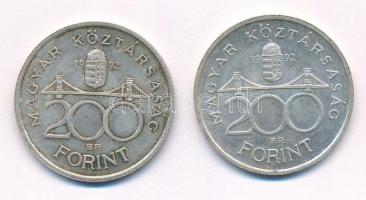 1992. 200Ft Ag "MNB" (2x) T:1- patina
Adamo F13