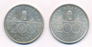 1993. 200Ft Ag "MNB" (2db) T:1-,2 patina
Adamo F13