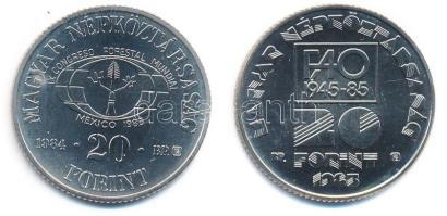 1984. 20Ft Cu-Ni "FAO - Védd az erdőt" + 1985. 20Ft Cu-Ni "FAO" T:1,1- az egyike...