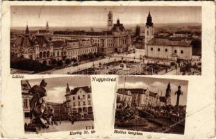 1941 Nagyvárad, Oradea; Horthy M. tér és Holdas templom / square, church (EB)