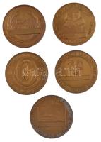 Románia 1983-1987. 5xklf filatélia témájú emlékérem tétel (60mm) T:1-
Romania 1983-1987. 5xdiff fil...