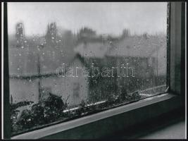 cca 1935 Szabó Lajos (?-?) újpesti fotóművész hagyatékából 1 db modern nagyítás (Újpesti házak esős időben), 17,7x23,8 cm