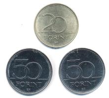 2003. 20Ft "Deák" + 2004. 50Ft "Európai Unió" + 2005. 50Ft "Gyermekmentő Sz...