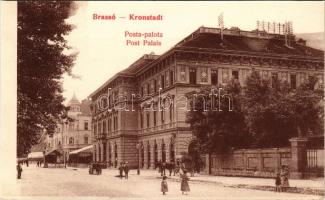 Brassó, Kronstadt, Brasov; Posta palota / Post Palais / post palace (képeslapfüzetből / from postcard booklet)