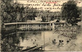 1908 Szováta-fürdő, Baile Sovata; fürdőzők. Kelemen Ádám kiadása / spa, bathers (EK)