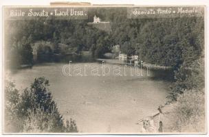 1927 Szováta-fürdő, Baile Sovata; Medve-tó, fürdőzők / Lacul Ursu / spa, lake, bathers. photo (EK)