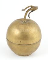 Régi lengyel alma bonbonier, réz, jelzett: S. Sulikowski. Peremén kis repedéssel, m: 14 cm