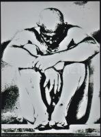 cca 1980 Bándi András (?-?) budapesti fotóművész hagyatékából 1 db modern nagyítás (Meditáció), 23,8x17,8 cm