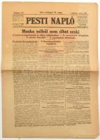 1919 Pesti Napló 70. évf. 73. sz., 1919. márc. 27., a címlapon: Munka nélkül nem élhet senki - A házak és nagyüzemek az állam tulajdonában, 8 p.