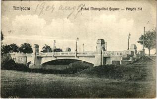 1924 Temesvár, Timisoara; Podul Metropolitul Saguna / Püspök híd. Galambos kiadása / bridge (EB)