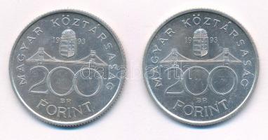 1993. 200Ft Ag "MNB" (2x) T:1-,2
Adamo F13