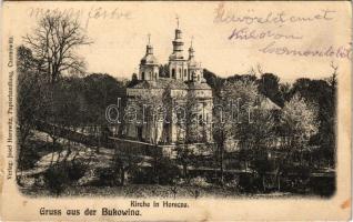 Chernivtsi, Czernowitz, Cernauti, Csernyivci (Bukovina, Bukowina); Kirche in Horecza (Horecea, Horyecha, Horetscha) / Orthodox monastery. Verlag Josef Horowitz (tears)