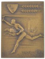 1937. FMG 1927-1937 egyoldalas bronz sportplakett. Szign.: Breznay (47x35mm) T:1- ph.