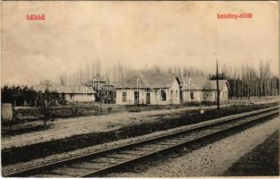 1910 Balatonlelle, Lelle; Leszkay Irénke telepi villák, vasúti sín. Steiner László kiadása (ázott / wet damage)