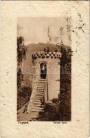 1925 Tusnád-fürdő, Baile Tusnad; Apor bástya / Turnul Apor / bastion tower. Fotograf Adler (ragasztónyom / glue marks)