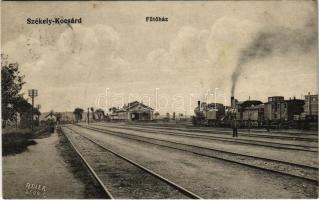 1911 Székelykocsárd, Kocsárd, Lunca Muresului; vasútállomás fűtőháza. Adler fényirda 1910. 2690. c. / heating house of the railway station (EK)