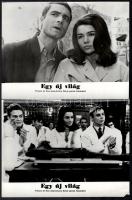 cca 1966 ,,Egy új világ című olasz - francia film jelenetei és szereplői, 12 db vintage produkciós filmfotó, ezüst zselatinos fotópapíron, a használatból eredő (esetleges) kisebb hibákkal, 18x24 cm