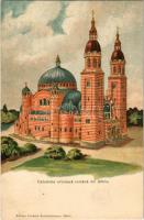 Nagyszeben, Hermannstadt, Sibiu; Catedrala ortodoxa romana / Ortodox székesegyház / Orthodox cathedral. litho