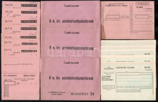 cca 1930 M. Kir. Postatakarékpénztár fejléces borítékok, csekkek, átutalólapok, stb. össz. 27 db