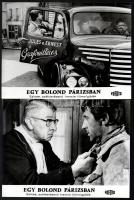 cca 1967 ,,Egy bolond Párizsban című francia filmvígjáték jelenetei és szereplői, 13 db vintage produkciós filmfotó, ezüst zselatinos fotópapíron, a használatból eredő (esetleges) kisebb hibákkal, 18x24 cm