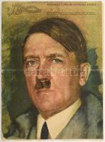 1941 Illustrierter Beobachter c. német háborús magazin 1941. ápr. 17-i száma, a címlapon Adolf Hitler, fekete-fehér fotókkal, szakadozott lapszélekkel