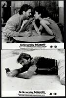 cca 1988 ,,Schimansky felügyelő című NSZK bűnügyi film jelenetei és szereplői, 5 db vintage produkciós filmfotó, ezüst zselatinos fotópapíron, a használatból eredő (esetleges) kisebb hibákkal, 18x24 cm