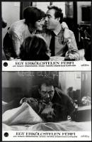 cca 1967 ,,Egy erkölcstelen férfi című olasz filmvígjáték jelenetei és szereplői, 9 db vintage produkciós filmfotó, ezüst zselatinos fotópapíron, a használatból eredő (esetleges) kisebb hibákkal, 18x24 cm