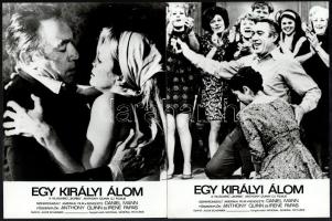 cca 1969 ,,Egy királyi álom című amerikai film jelenetei és szereplői (Anthony Quinn és Irene Papas főszereplésével), 9 db vintage produkciós filmfotó, ezüst zselatinos fotópapíron, a használatból eredő (esetleges) kisebb hibákkal, 18x24 cm
