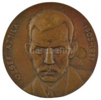 Tőrös Gábor (1934-2021) DN József Attila 1905-1937 bronz emlékérem (118mm) T:1-