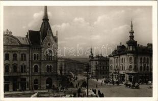 Kolozsvár, Cluj; Szamos híd, gyógyszertár, étterem, bor, sör és pálinka nagy raktár, Wertheimer Vilmos üzlete, gyorspapír fényképészet. Király János kiadása / Somes bridge, pharmacy, shops