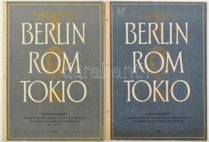 1940-1942 Berlin-Rom-Tokio, német nyelvű II. világháborús propaganda folyóirat 2 db száma, az egyikben Horthy István haláláról szóló írással, fekete-fehér és színes képekkel