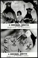 cca 1967 ,,A dzsungel könyve - Walt Disney mesevilága című amerikai rajzfilm jelenetei, 13 db filmfotó, ezüst zselatinos fotópapíron, a használatból eredő (esetleges) kisebb hibákkal, 18x24 cm