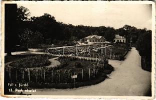 1942 Félixfürdő, Baile Felix; park, Félix kávéház / park and cafe (kopott sarkak / worn corners)