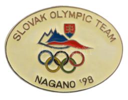 Szlovákia 1998. Szlovák olimpiai csapat Nagano 98 műgyantás fém jelvény T:1- Slovakia 1998. Slovak Olympic Team Nagano 98 synthetic resined metal badge C:AU