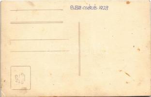 1929 Balatonlelle, cséplés, cséplőgép. photo (EK)