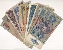 10db-os inflációs pengő bankjegy tétel, közte 1932. 50P "D 146 044000" T:III közte folt, k...