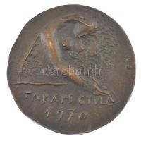 Borsos Miklós (1906-1990) 1970. "Takáts Gyula" kétoldalas bronz emlékérem (78mm) T:1-