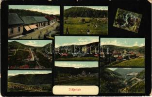 Stájerlak, Steierlak, Stájerlakanina, Steierdorf, Anina; mozaiklap. Scheitzner Ignác kiadása / multi-view postcard (kopott sarkak / worn corners)